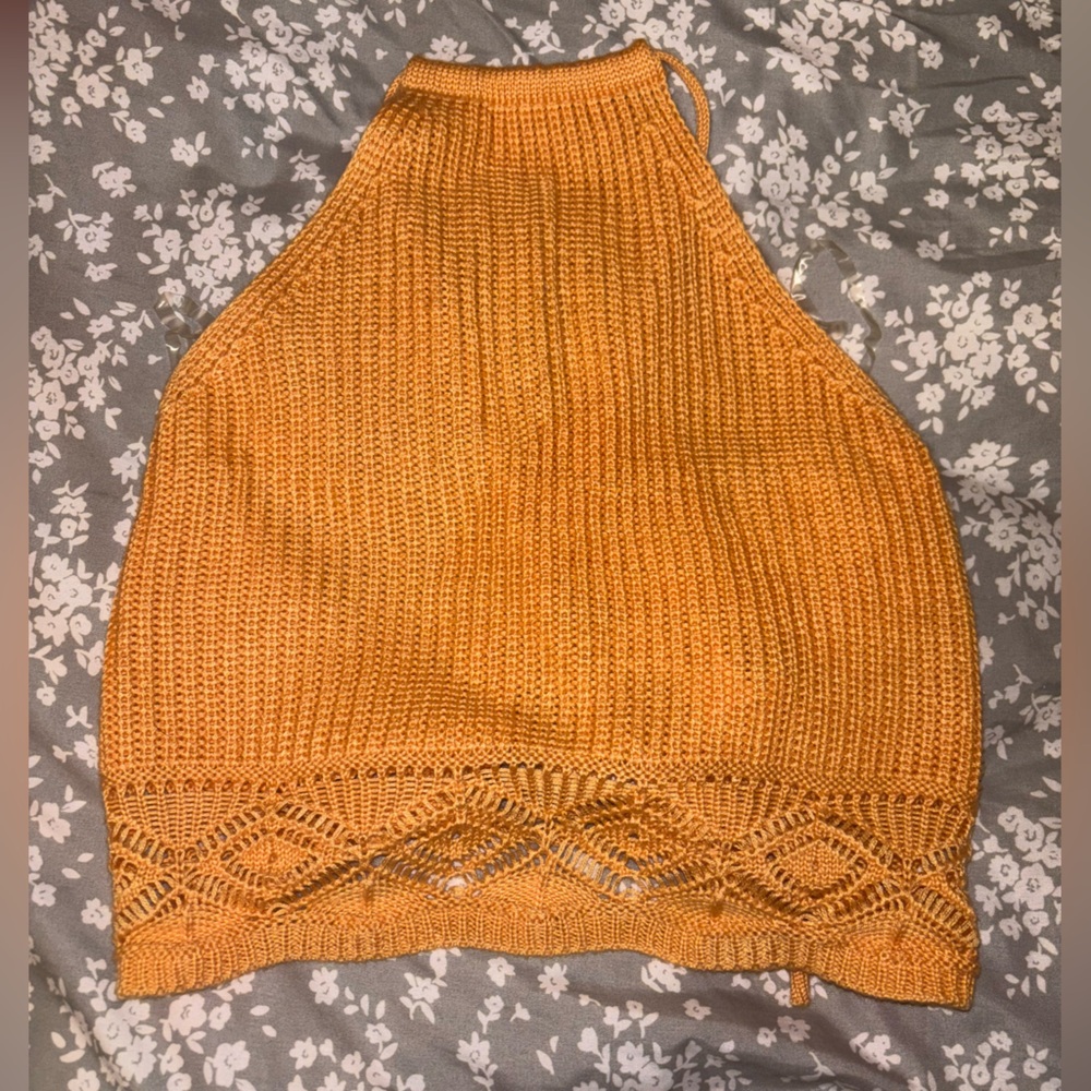 Cute knit halter crop top